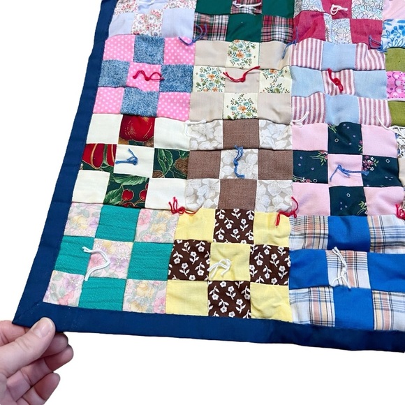 Handmade Quilted Pillow Quillow American Flag Mini Square Patchwork - Picture 3 of 16